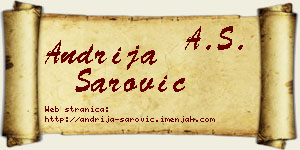 Andrija Šarović vizit kartica